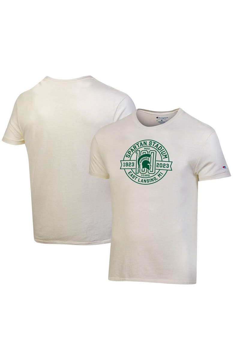 Champion Men's Champion White Michigan State Spartans 100th Anniversary Spartan Stadium T-Shirt, Alternate, color, White