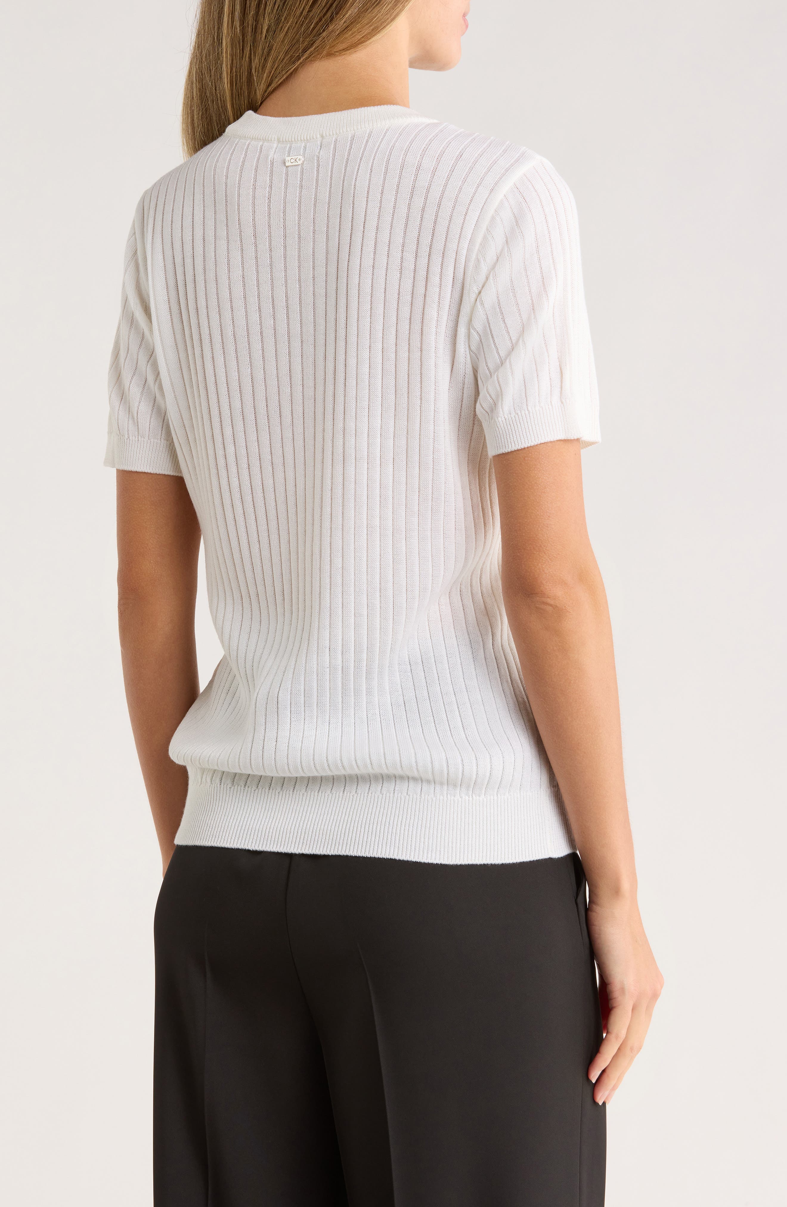 Rib Short Sleeve Sweater - image 2