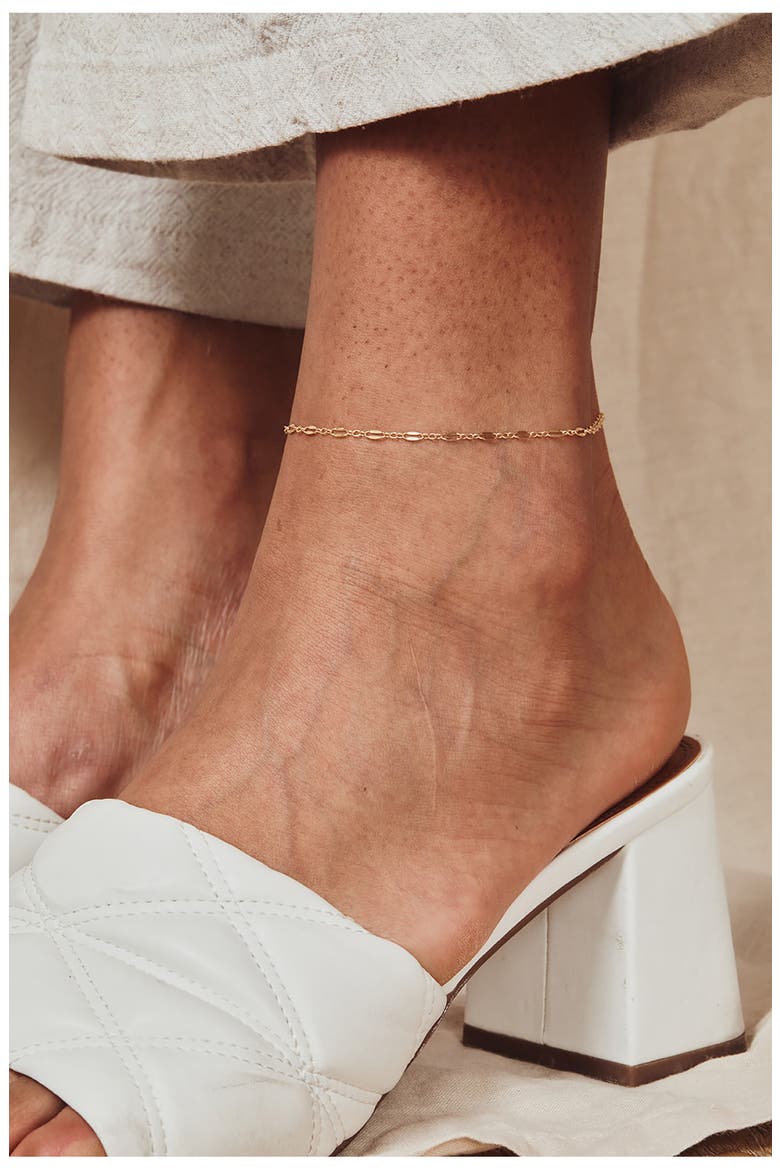 Billie Chain Anklet, Alternate, color, GOLD