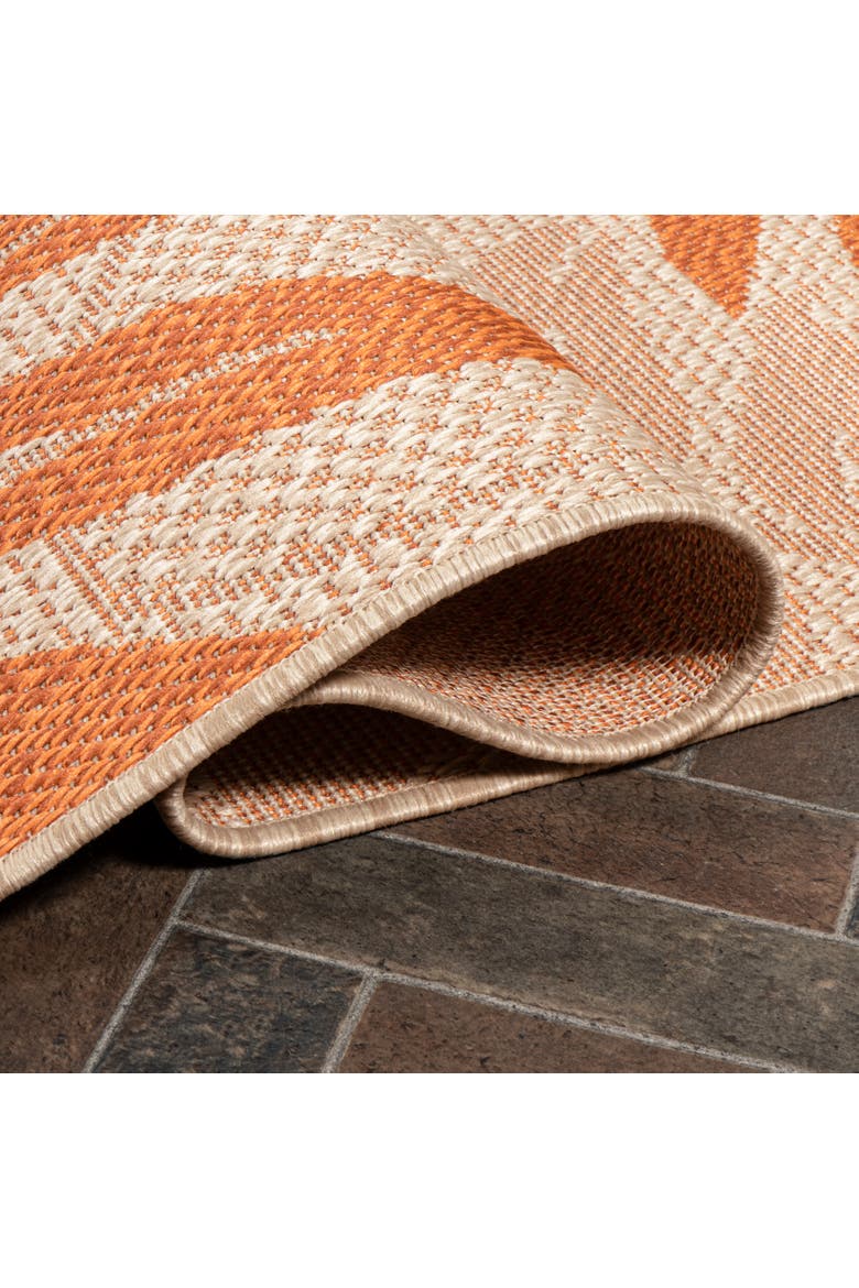 Havana Tropical Palm Leaf Indoor/Outdoor Area Rug, Alternate, color, Cream/Orange