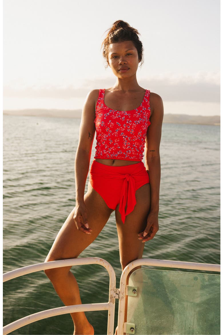 Tied Up Swim Bottom, Alternate, color, Poppy