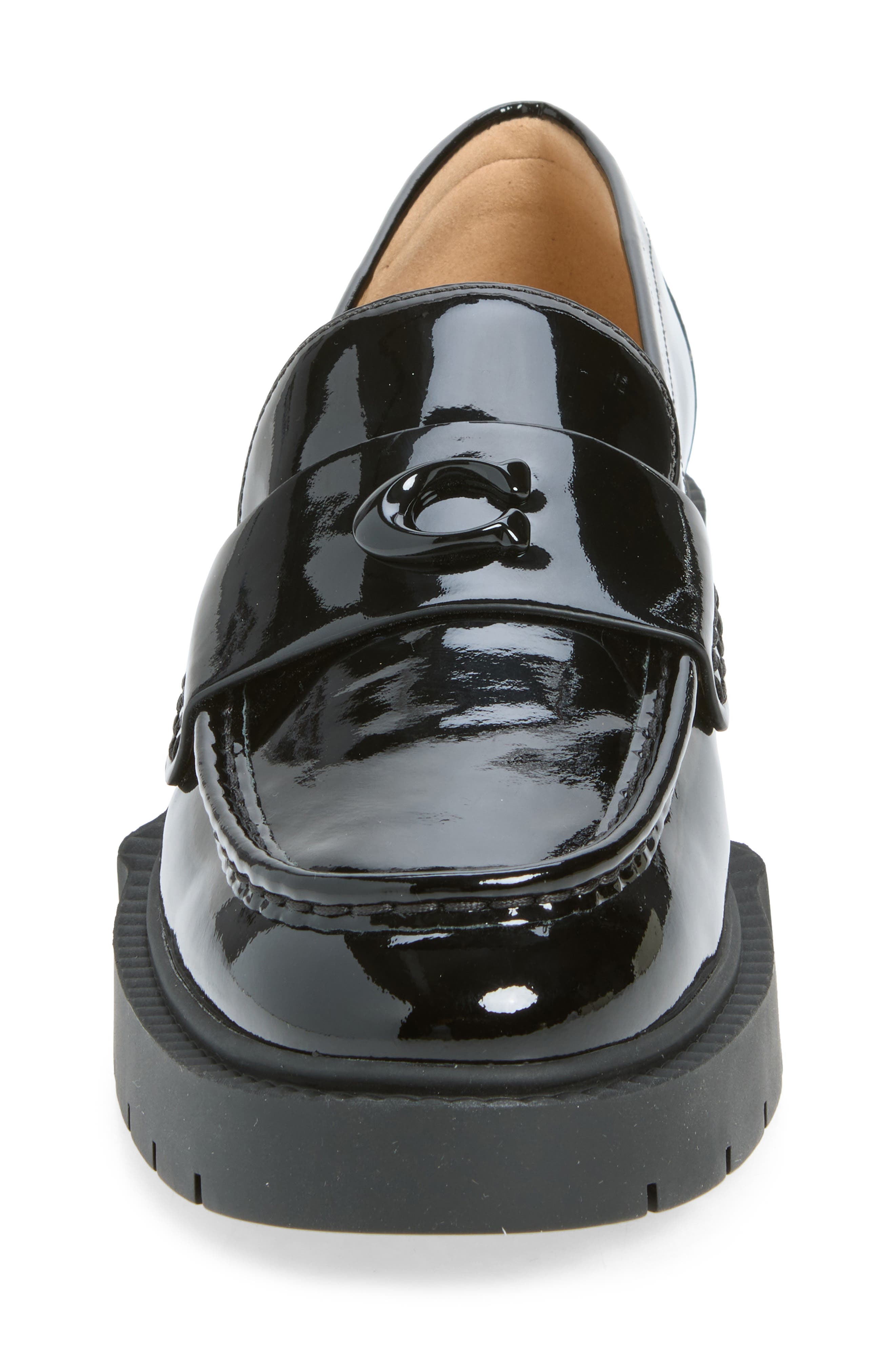 Leah Patent Leather Platform Loafer, Alternate, color, BLACK PATENT