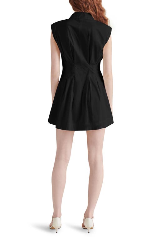 Steve Madden Maisha Poplin Mini Shirtdress In Black