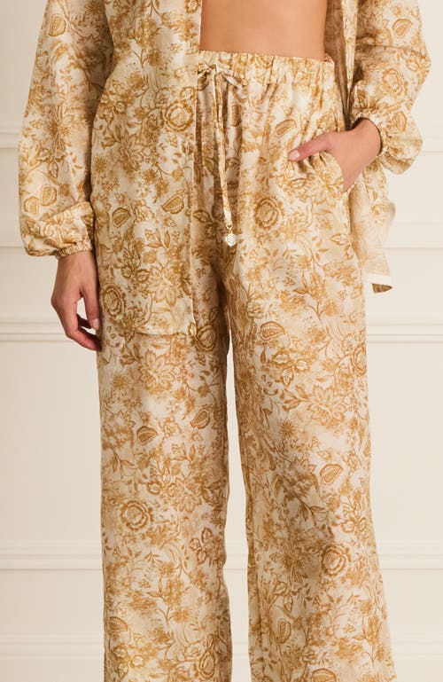Aqua Blu High Waist Resort Pants In Gold