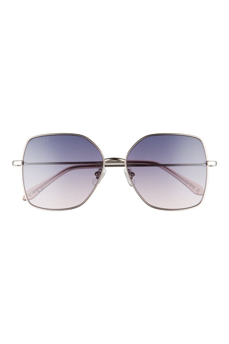 Iris 59mm Square Sunglasses, Main, color, SILVER