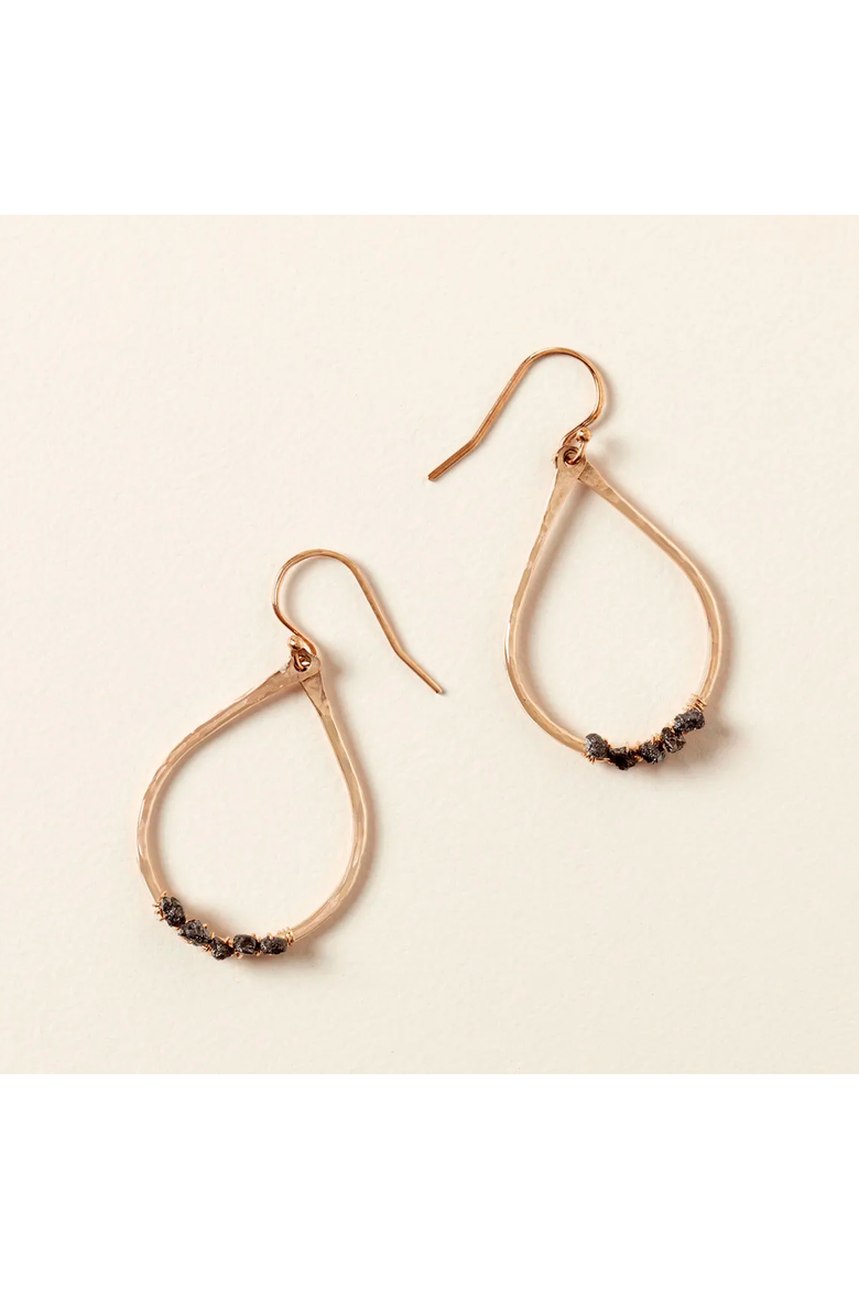 Black Rough Diamond Earrings by E.A.M. Handmade, Alternate, color, Black Rough Diamond