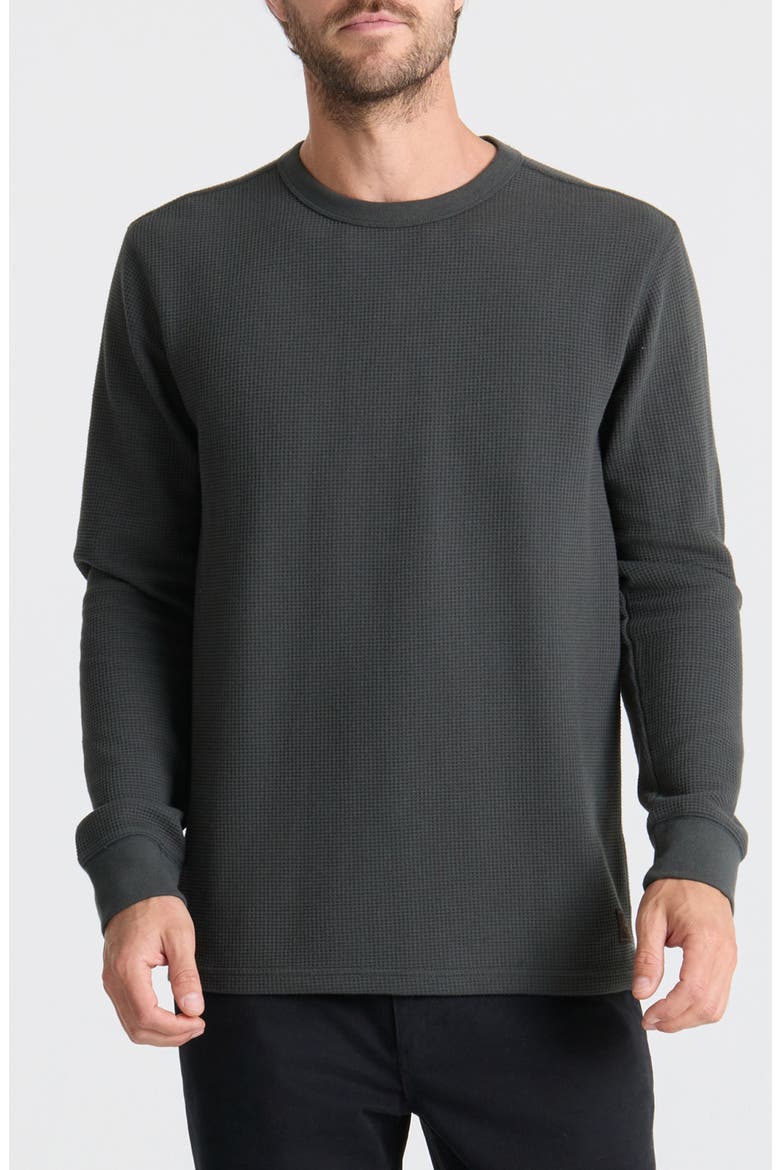 Well Worn Cotton Blend Thermal Sweatshirt, Main, color, ONYX