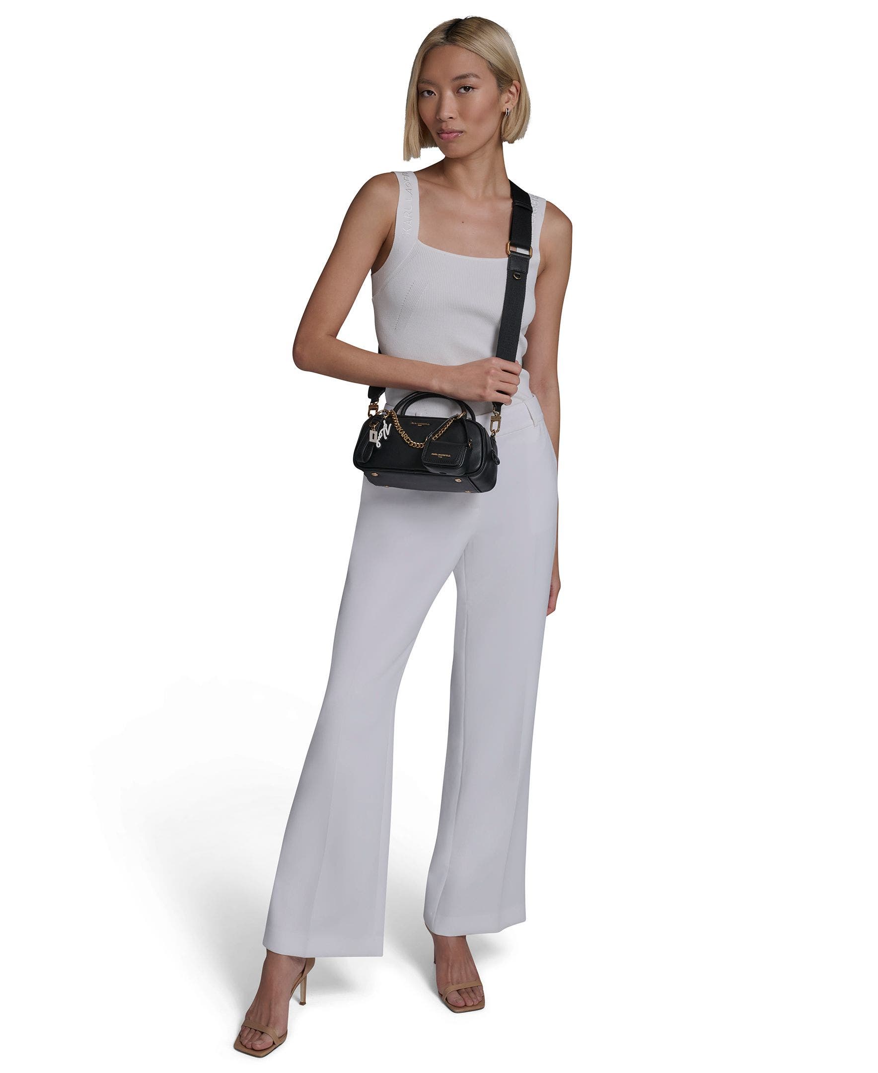 KARL LAGERFELD PARIS Zaylia Mini Crossbody, Alternate, color, Black/Gold