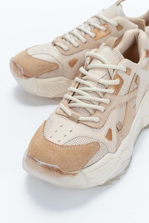 Forever & Always Shoes Loretta Platform Sneakers In Beige