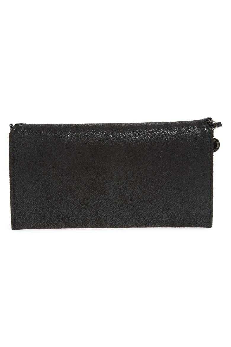 Shaggy Deer Faux Leather Wallet, Alternate, color, BLACK