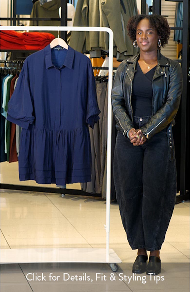 Balloon Sleeve Drop Waist Shirtdress, sales video thumbnail