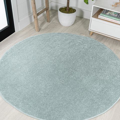 Haze Solid Low-Pile Round Area Rug