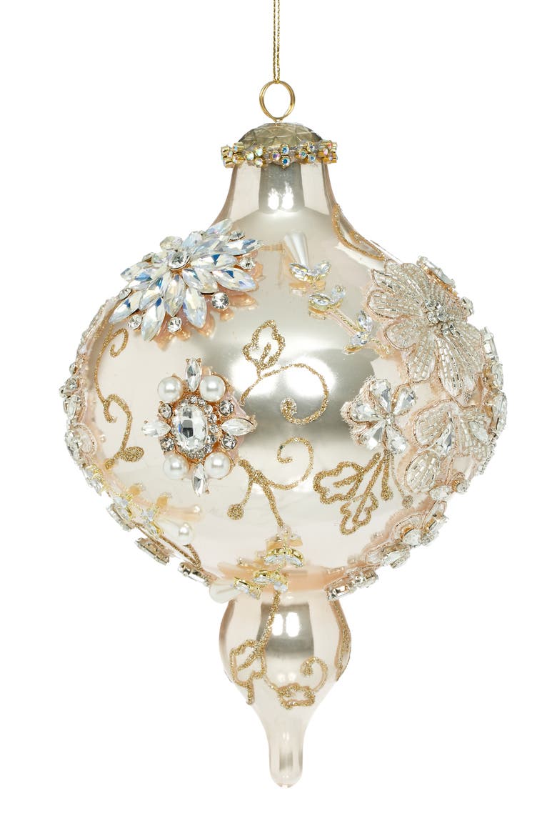 Kings Jewel Extra Fancy Finial Ornament, Peach, Main, color, Peach