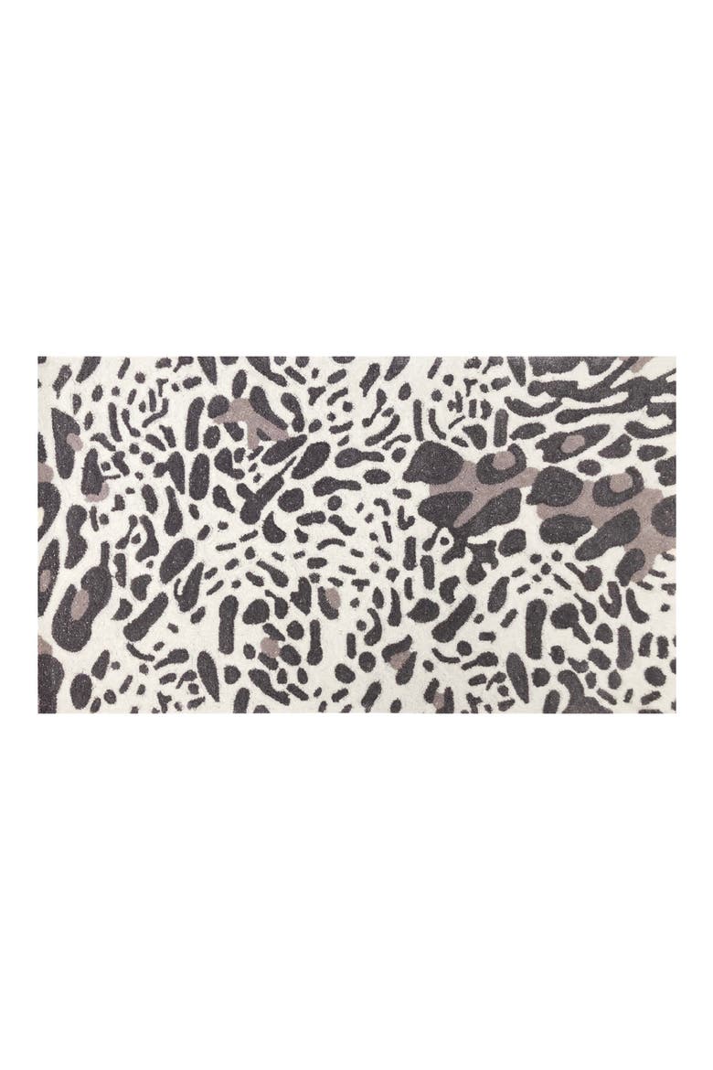 Kalahari Cheetah Indoor/Outdoor Doormat, Main, color, GREY/ CREAM