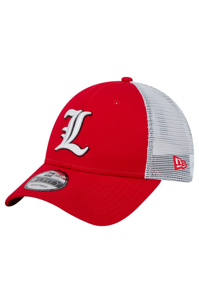 New Era Men's New Era  Red Louisville Cardinals Trucker 9FORTY Adjustable Hat, Main, color, 