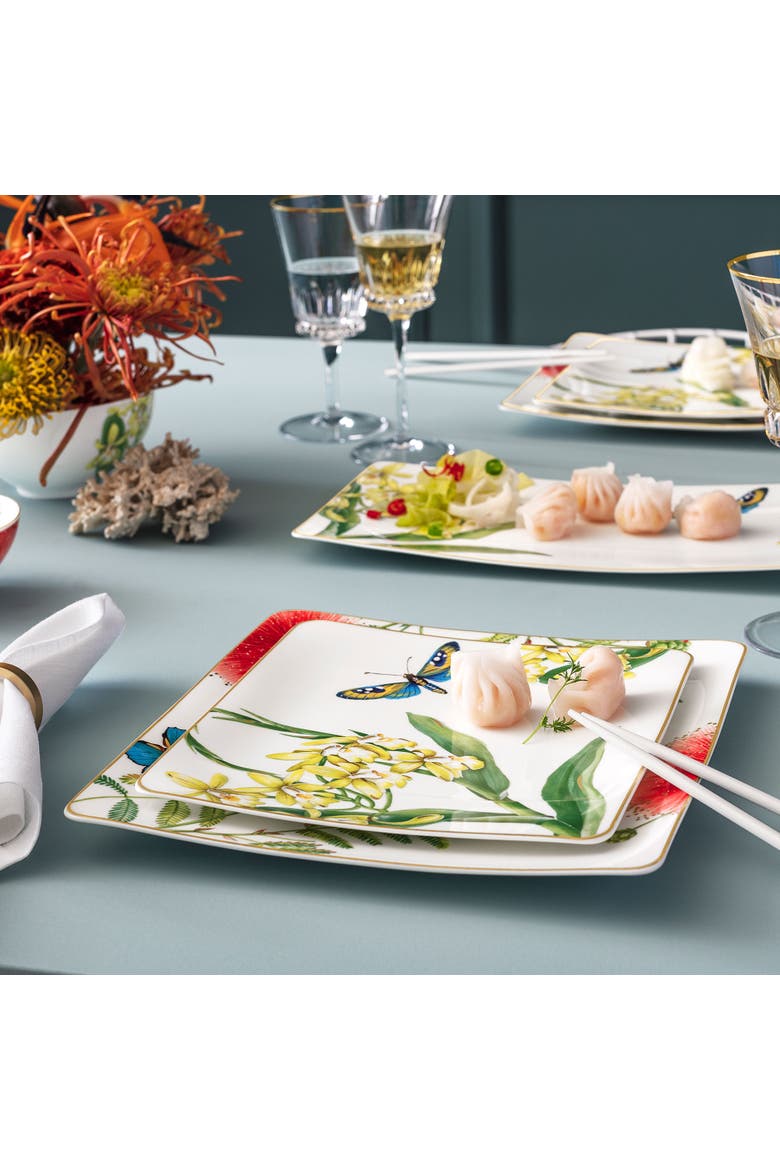Amazonia Dinner Plate, Alternate, color, white