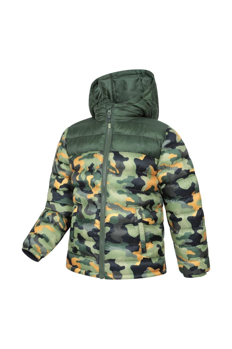 Childrens/Kids Seasons Watercolour Padded Jacket, Alternate, color, Dark Khaki