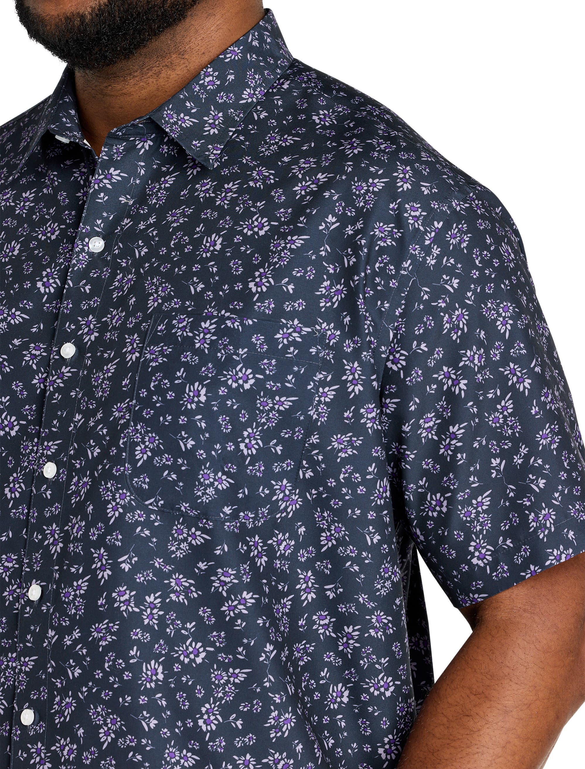 Big & Tall Microfiber Floral Sport Shirt V2 - image 2