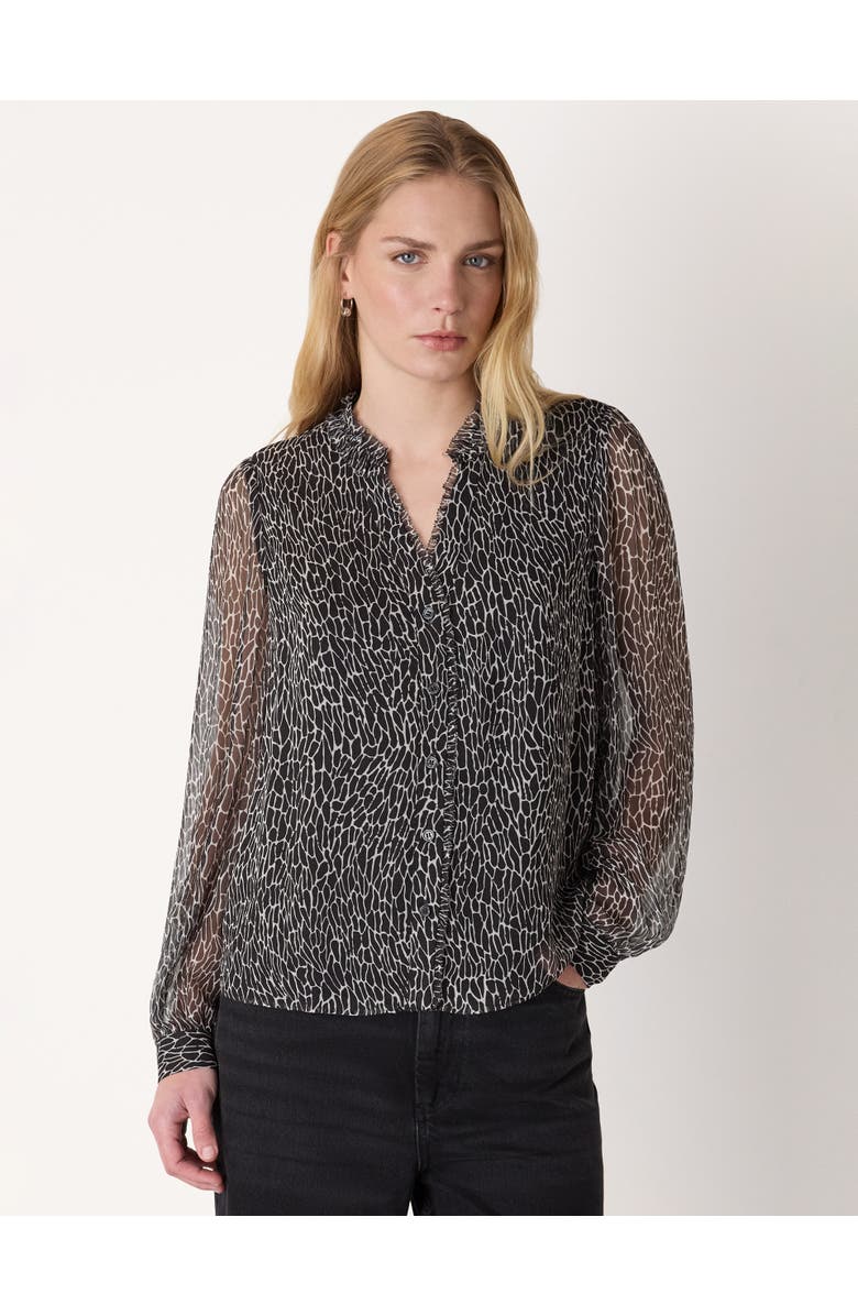 Whistles Dragonfly Print Blouse, Main, color, Black/White