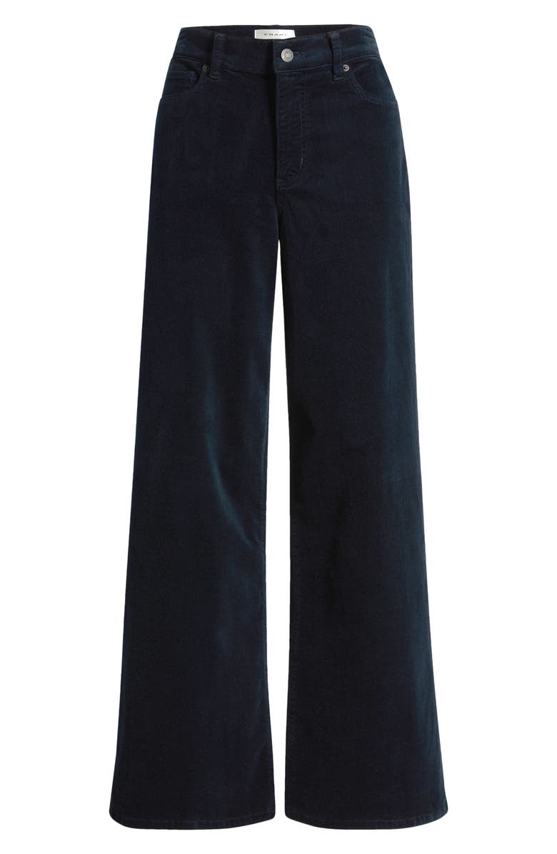 FRAME Le Slim Palazzo Corduroy Pants, Alternate, color, Navy