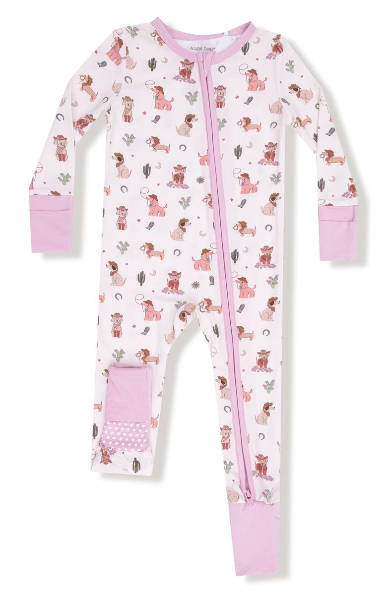 Angel Dear Cowgirl Dogs Convertible Romper, Main, color, Light Pink/ Cameo Pink