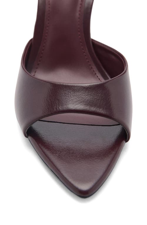 Mango Pointed Toe Slide Sandal In Burgundy