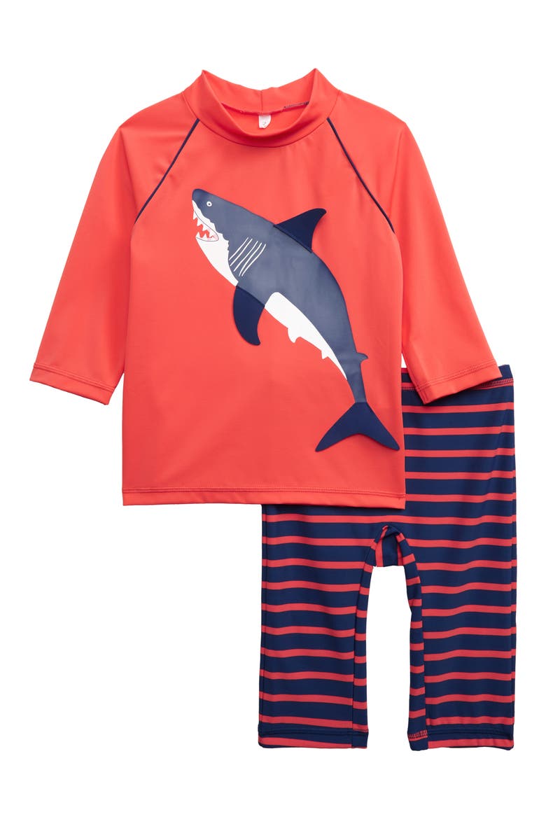 Surf Suit Two-Piece Rashguard Swimsuit, Main, color, SUNSET RED