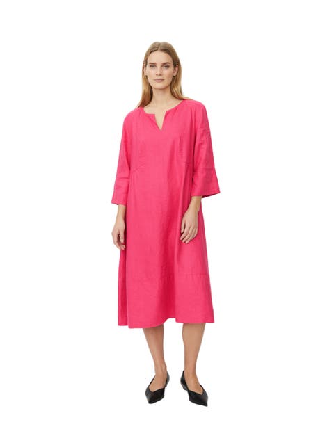 MaNasya Linen Tunic Midi Dress