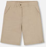 Deux par Deux Little Boy's Slant Pocket Bermuda Shorts Light Taupe
