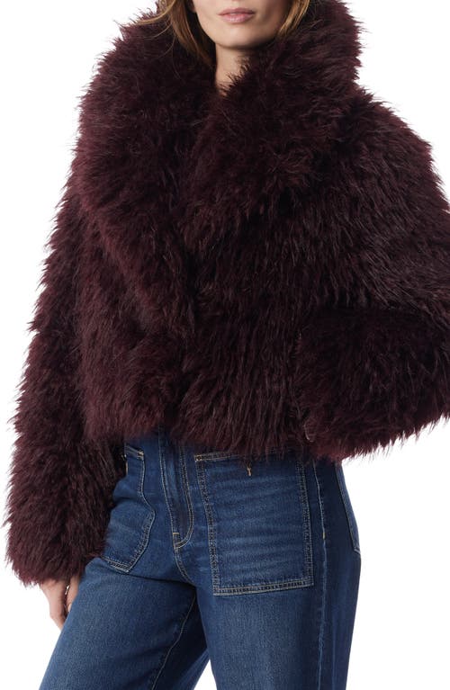 Do By Dee Ocleppo Pilar Open Front Faux Fur Jacket In Burgundy
