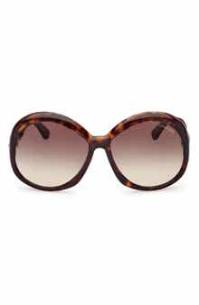 TOM FORD 62mm Gradient Oversize Round Sunglasses