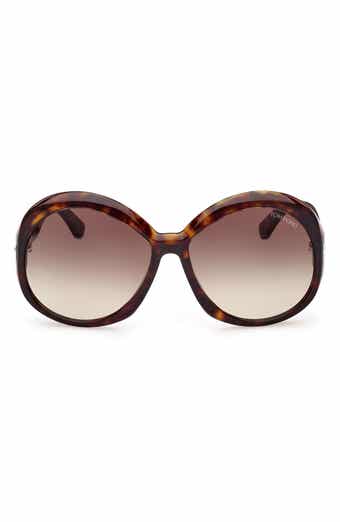 TOM FORD 62mm Gradient Oversize Round Sunglasses