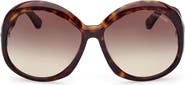 TOM FORD 62mm Gradient Oversize Round Sunglasses