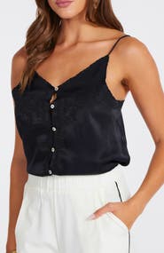 Bishop + Young Anya Button Front Embroidered Cami
