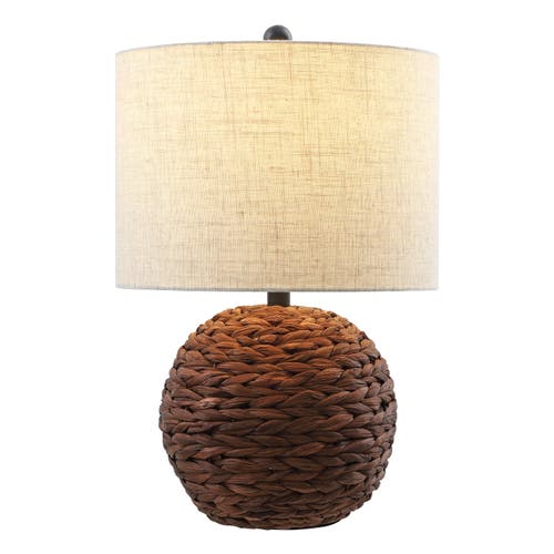 Jonathan Y Camilo 21.5" Modern Coastal Woven Rattan Globe Led Table Lamp In Brown