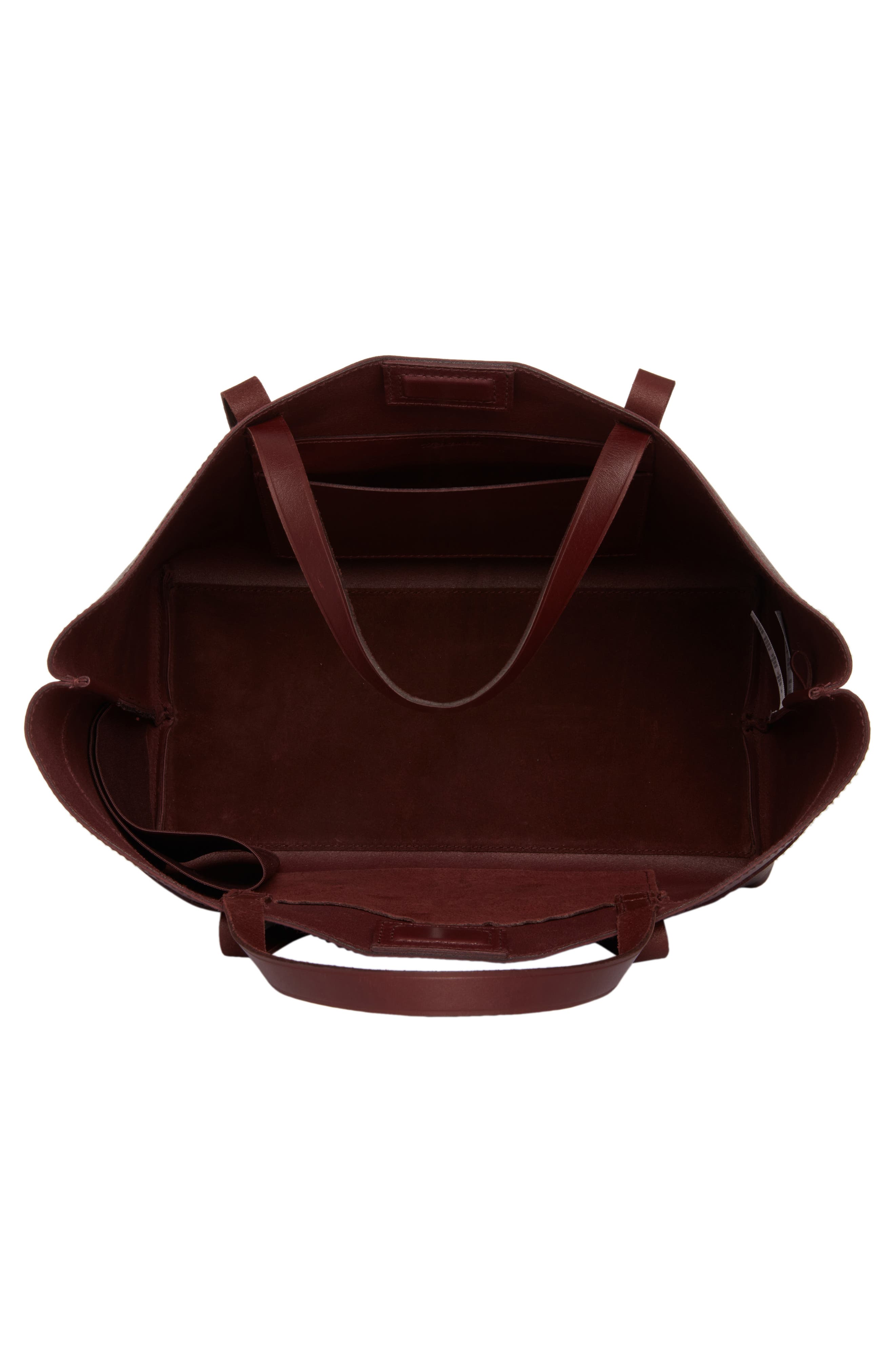 Madewell Medium Essentials Leather East/West Tote, Alternate, color, Dark Cabernet