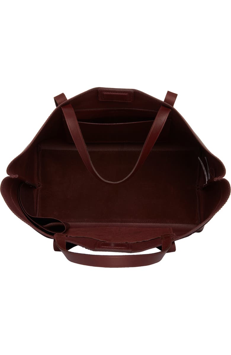Madewell Medium Essentials Leather East/West Tote, Alternate, color, Dark Cabernet