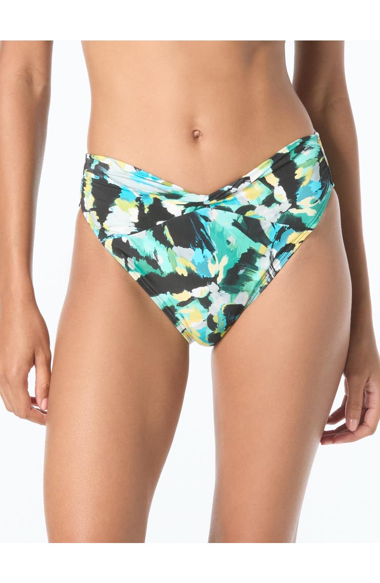 Vince Camuto Twist Front Bikini Bottom, Main, color, Blue Multi