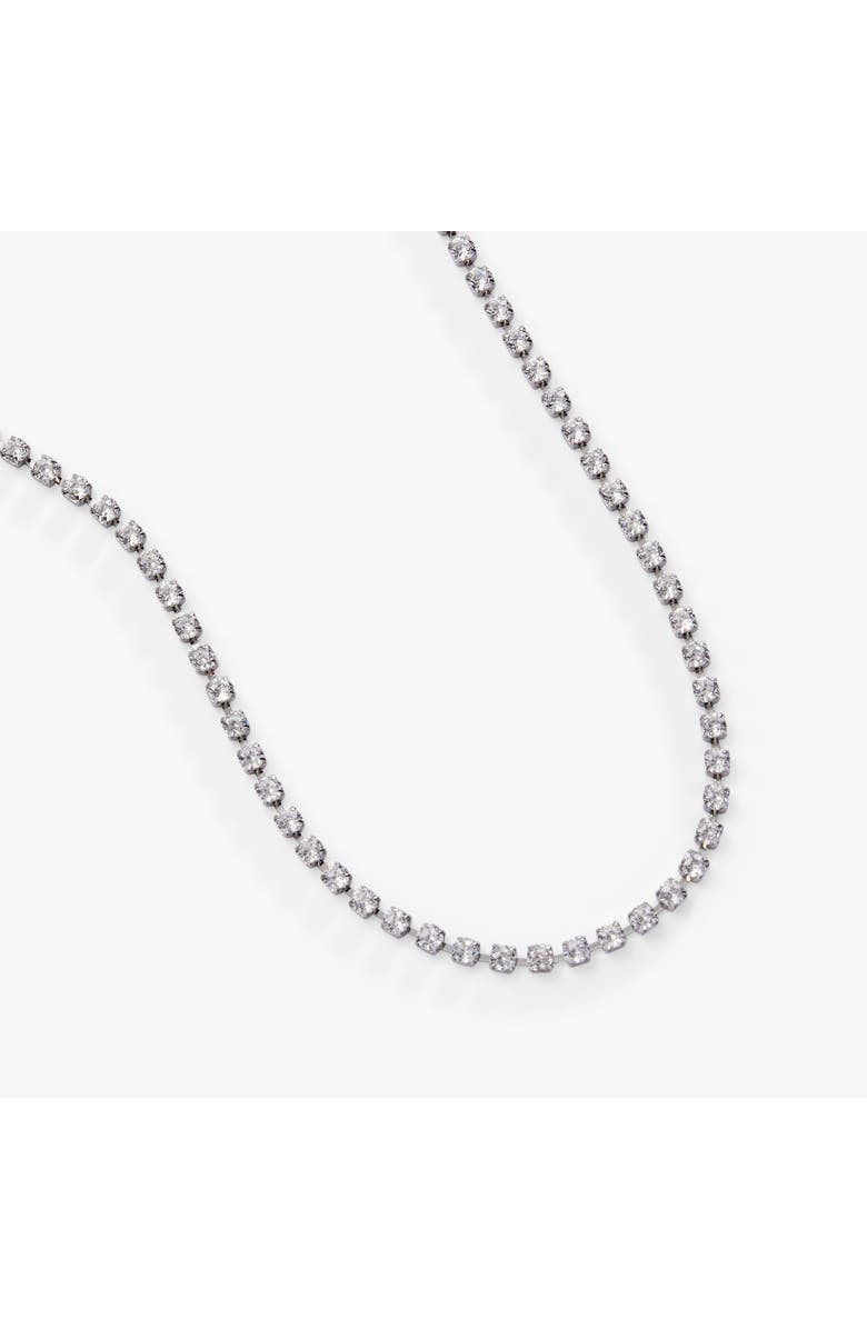 Alex and Ani Crystal Tennis Chain  Necklace, Main, color, Silver