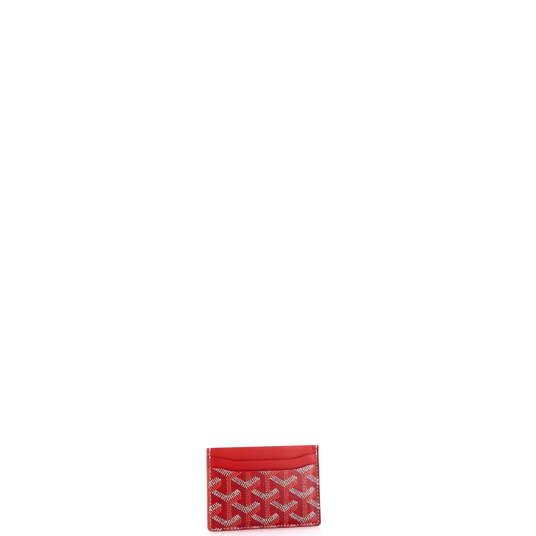 Pre-Owned Goyard Saint Sulpice Card Holder Coated Canvas, Alternate, color, Red