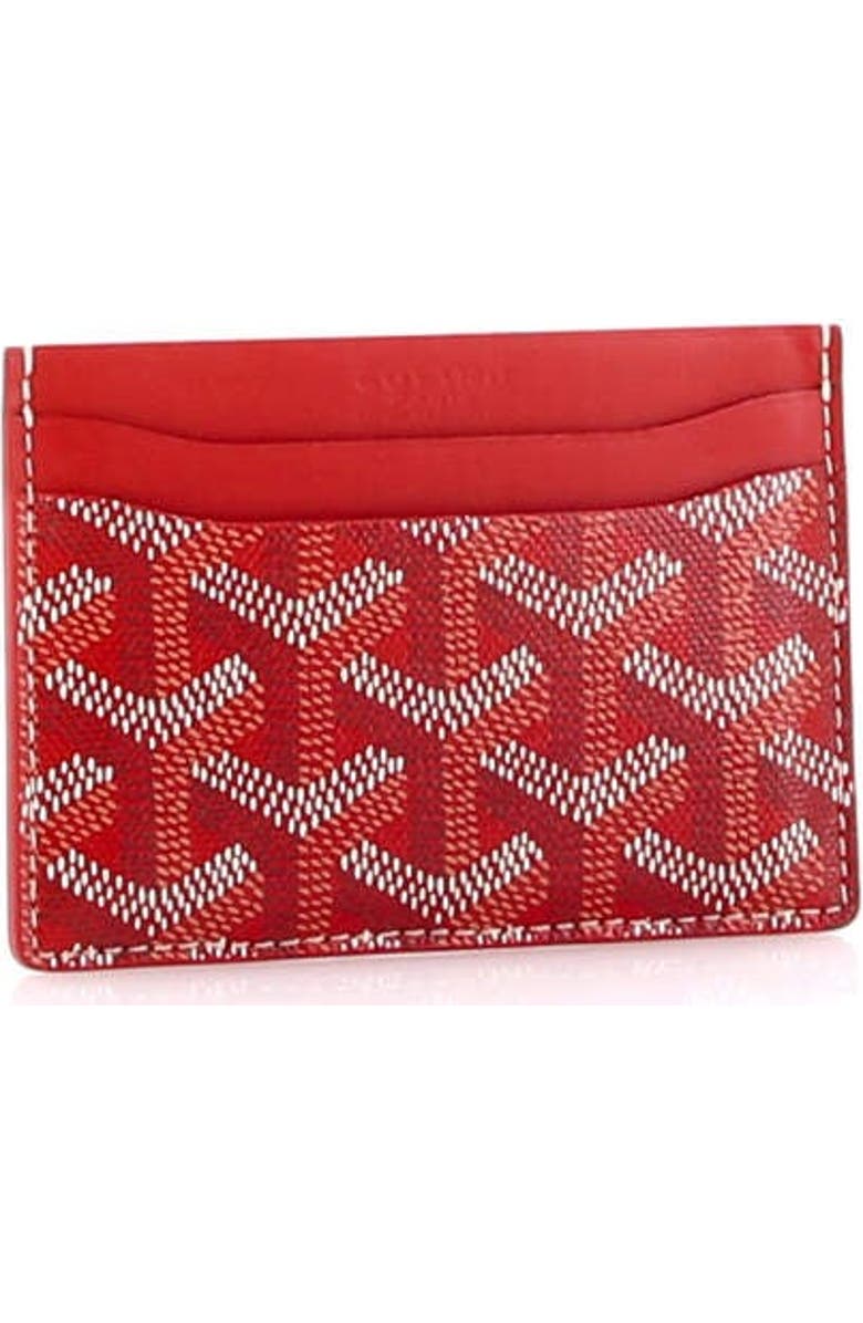 Pre-Owned Goyard Saint Sulpice Card Holder Coated Canvas, Alternate, color, Red