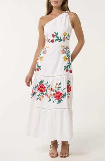 Ever New Ollie One Shoulder Floral Embroidery Dress
