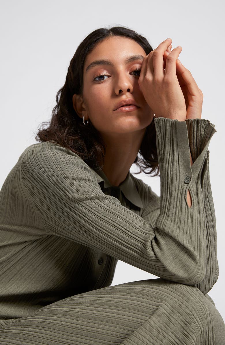 & Other Stories Long Sleeve Rib Sweater Shirtdress, Alternate, color,