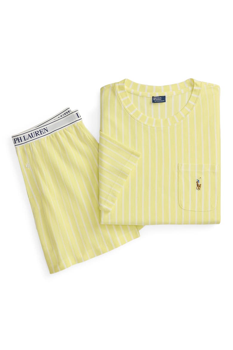 Logo Pocket Cotton & Modal Short Pajamas, Alternate, color, LEMON VERBINA