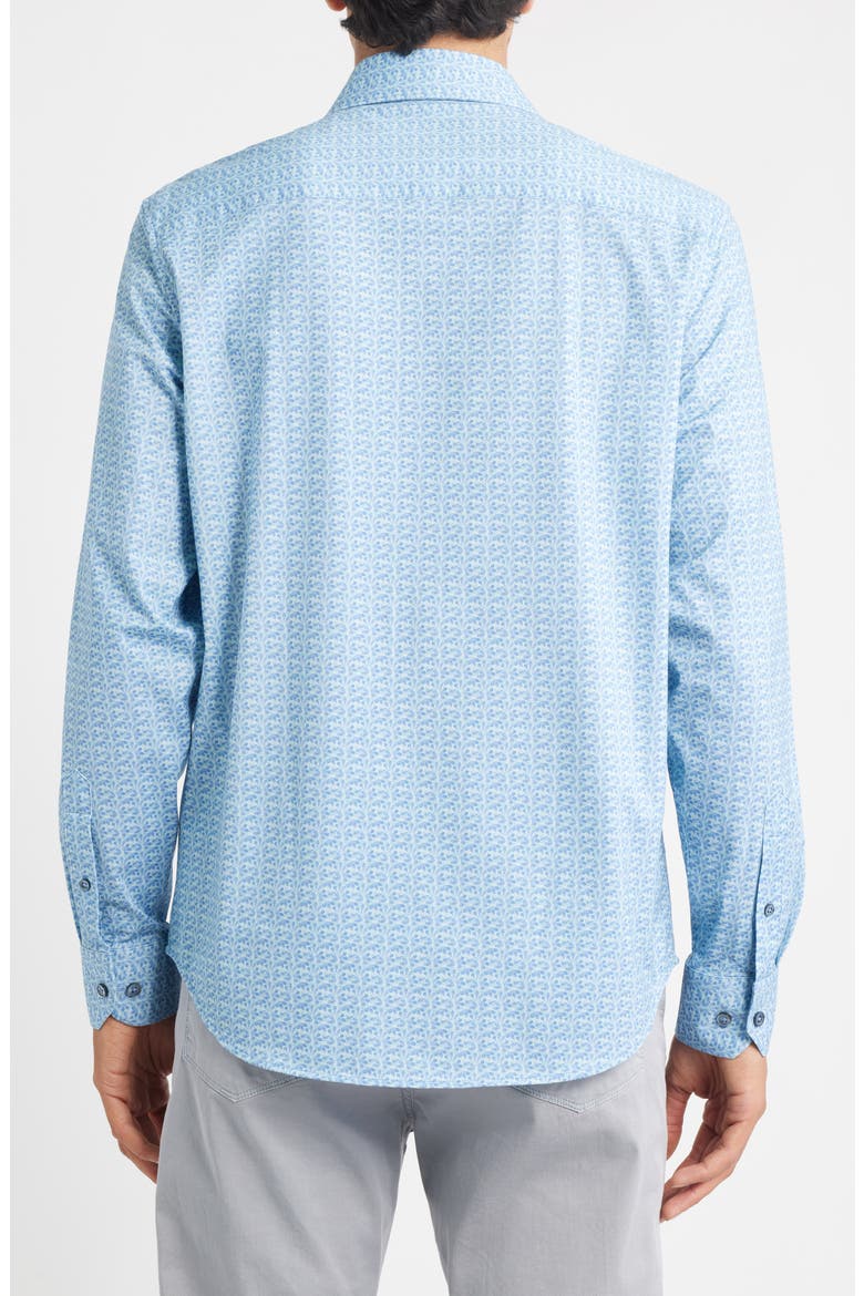 James OoohCotton® Floral Button-Up Shirt, Alternate, color, SEAFOAM
