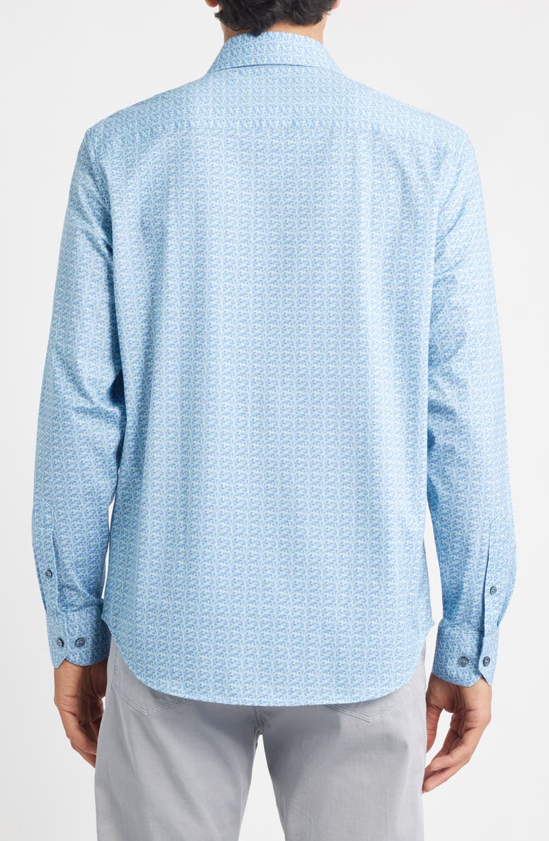 Bugatchi James OoohCotton<sup>®</sup> Floral Button-Up Shirt, Alternate, color, Seafoam