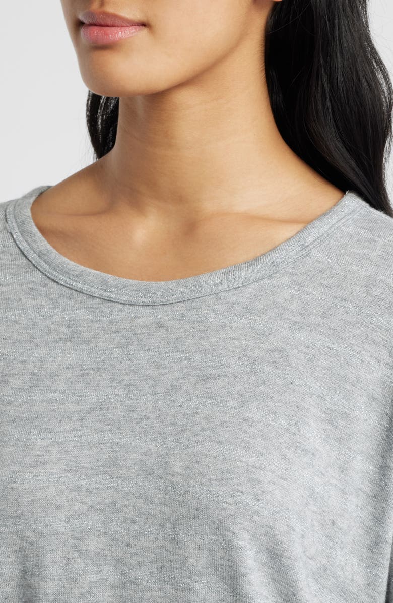 Lucky Brand Metallic Stripe Knit Shirt, Alternate, color, Grey Stripe