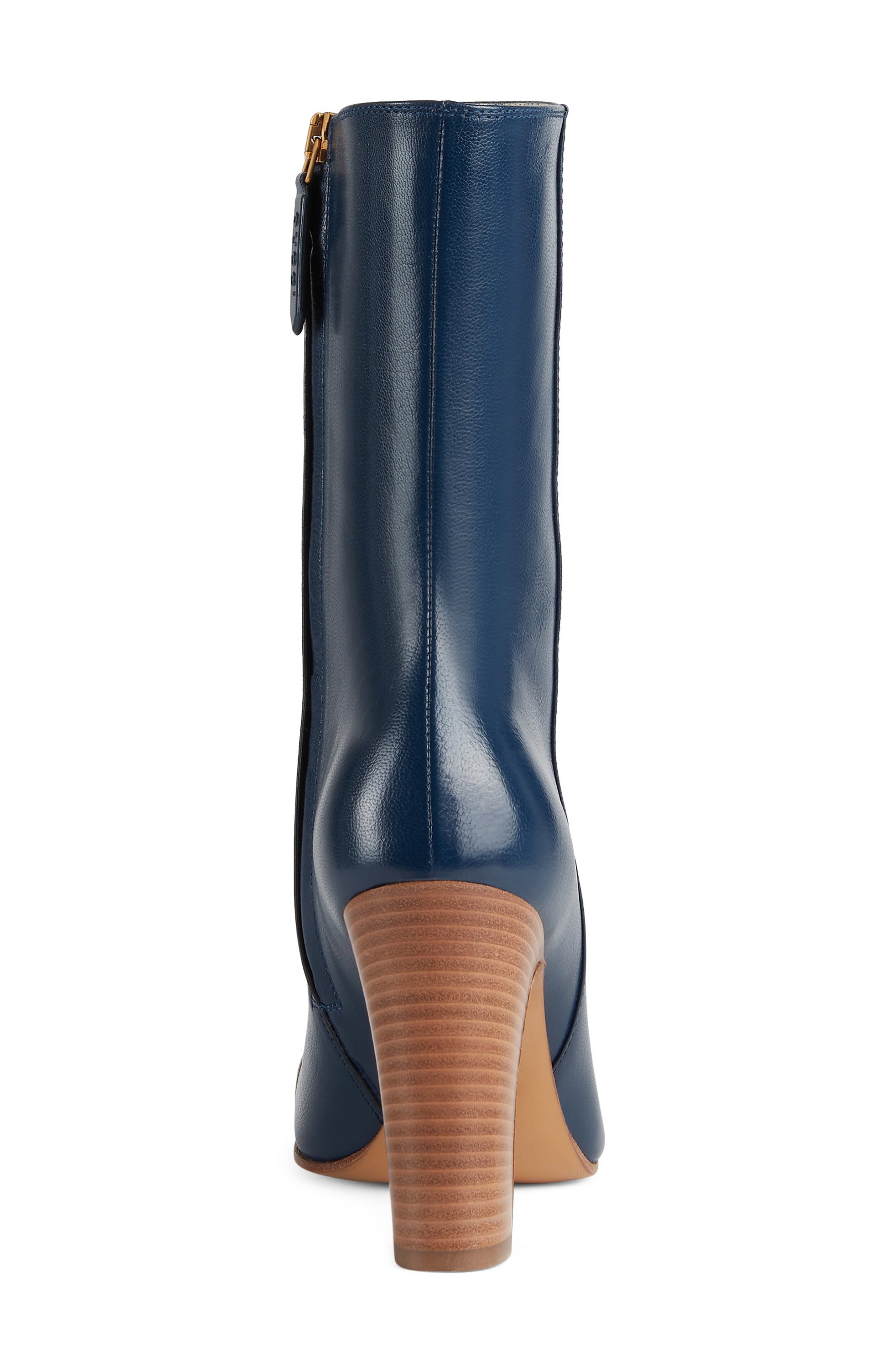 Gucci Hills Logo Bootie, Alternate, color, Oatmeal/ Blue Agata