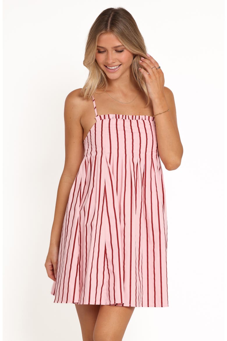Cole Striped Minidress, Alternate, color, PINK STRIPE
