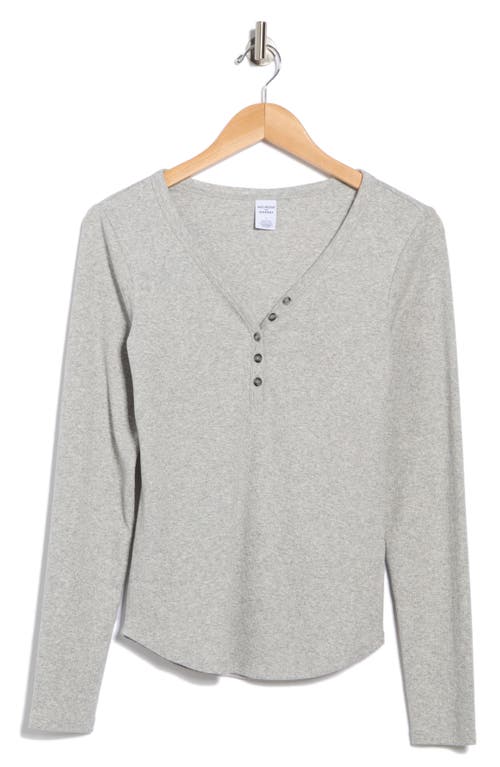 Melrose And Market Long Sleeve Henley In Gray